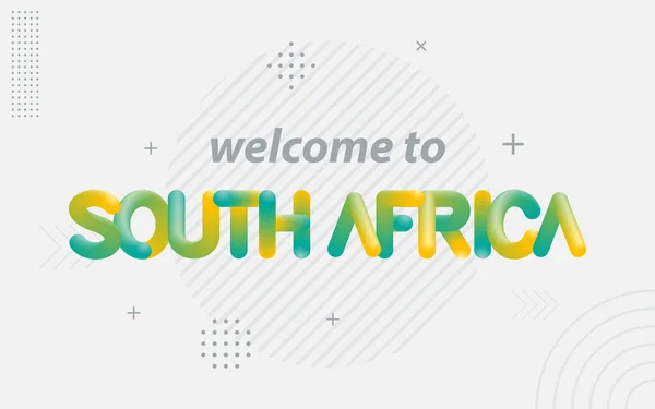 Bienvenido Sudáfrica Tipografía Creativa Con Efecto Mezcla — Vector de stock