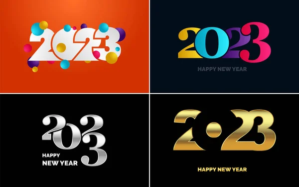 Happy New Year 2023 Text Design Cover Business Diary 2023 — Stock Vector