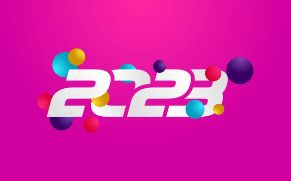 Nuovo 2023 Anno Tipografia Design 2023 Numeri Logotipo Illustrazione — Vettoriale Stock