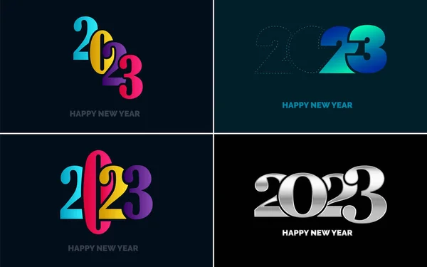 Szczęśliwego Nowego Roku 2023 Projekt Tekstu Okładka Dziennika Biznesowego 2023 — Wektor stockowy