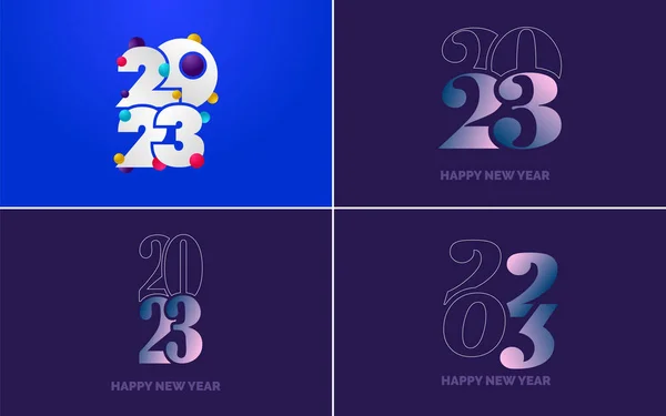 Feliz Año Nuevo 2023 Paquete Diseño Texto Para Plantilla Diseño — Archivo Imágenes Vectoriales