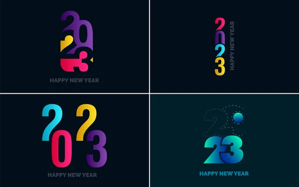Feliz Ano Novo 2023 Design Texto Capa Diário Negócios Para — Vetor de Stock