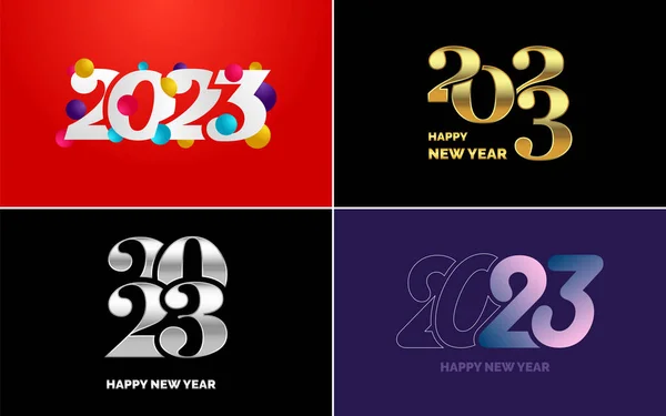 Sada Designu Loga 2023 Šťastný Nový Rok Šablona Pro Návrh — Stockový vektor