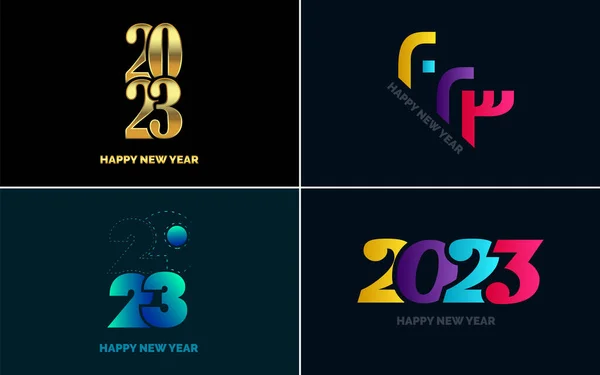 stock vector Set of logo design 2023 Happy New Year. 2023 number design template. Christmas decor 2023 Happy New Year symbols. Modern Xmas design for banner. social network. cover and calendar