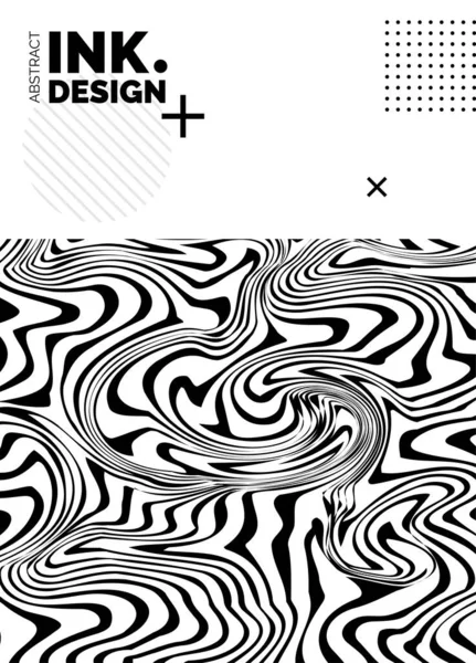 Black Lines Poster Template Trendy Abstract Wavy Backgrounds Seamless Striped Vector Graphics