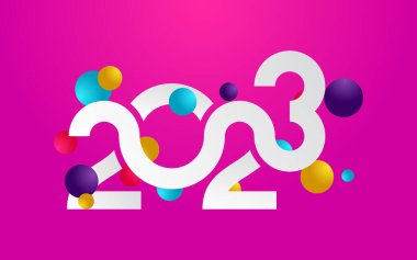 Yeni 2023 yılı tipografi tasarımı. 2023 sayı logoti çizimi