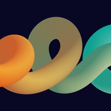 Üç boyutlu soyut, çarpık sıvı şekiller. Yaratıcı tasarım ögeleri