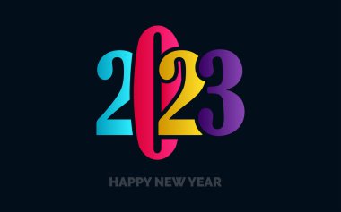 Yeni 2023 yılı tipografi tasarımı. 2023 sayı logoti çizimi