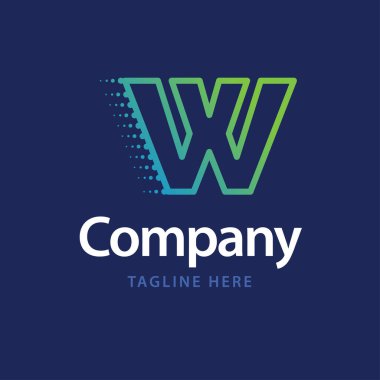 W Teknoloji Logosu. Business Brand kimlik tasarımı