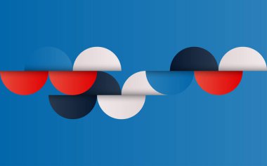 Basit şekilleri ve güzel renk paleti olan yüzyılın ortası geometrik soyut deseni. Basit geometrik kalıp bileşimi