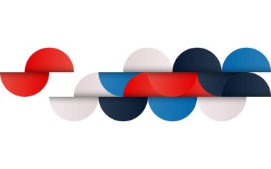 Basit şekilleri ve güzel renk paleti olan yüzyılın ortası geometrik soyut deseni. Basit geometrik kalıp bileşimi