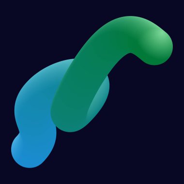 Üç boyutlu soyut, çarpık sıvı şekiller. Yaratıcı tasarım ögeleri