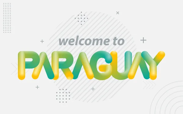Bienvenue Paraguay Typographie Créative Avec Effet Mélange — Image vectorielle