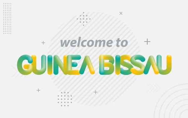 Bienvenido Guinea Bissau Tipografía Creativa Con Efecto Mezcla — Vector de stock