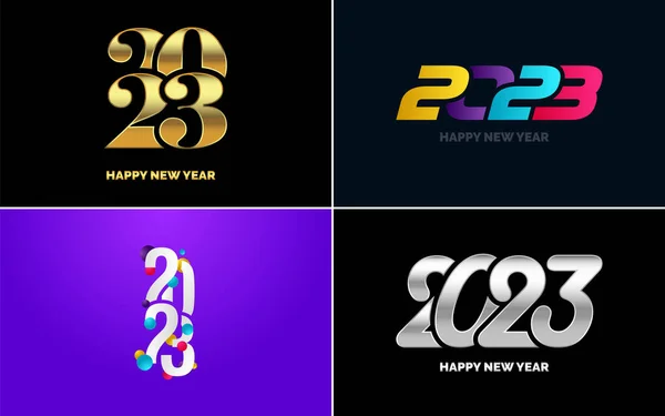 Feliz Año Nuevo 2023 Diseño Texto Cubierta Diario Negocios Para — Vector de stock