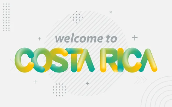 Bienvenido Costa Rica Tipografía Creativa Con Efecto Mezcla — Vector de stock