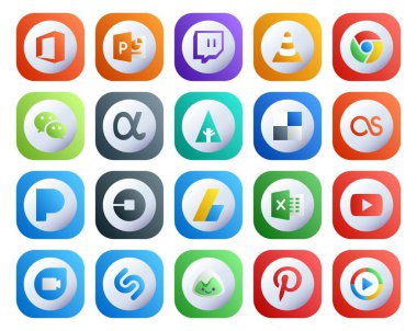 20 Sosyal Medya Simgesi Paketi, buna ek olarak. - Araba. Haberci. Süper. lastfm