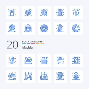 20 Sihirbaz Mavi Renk Simgesi Sihirli Sihirli Şapka Şapkası gibi Sihirli Paket