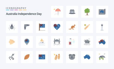 25 Avustralya Bağımsızlık Günü Düz Renk Paketi