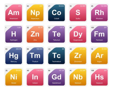 Simge Paketi Tasarımı elementlerinin 20 Preiyodik tablosu