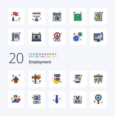 20 İş Satırı Renk simgesi Paketi Silme konferans şeması bildirimi gibi