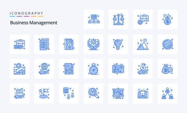25 İş Yönetimi Mavi simge paketi