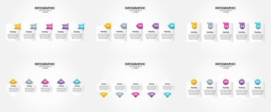 Bu kümedeki vektör illüstrasyonları reklam için bilgi grafikleri oluşturmak için mükemmeldir. Broşürler. El ilanları. ve dergiler.