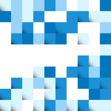 Poster broşürü için mavi soyut kareler arka plan tasarımı