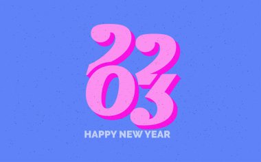 Yeni yıl 2023 Retro Grunge logo tasarımı