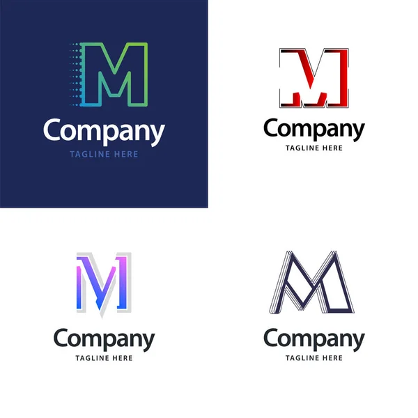 Buchstabe Big Logo Pack Design Kreative Moderne Logos Design Für — Stockvektor