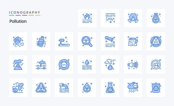 Pollution Blue Icon Pack — Stock Vector