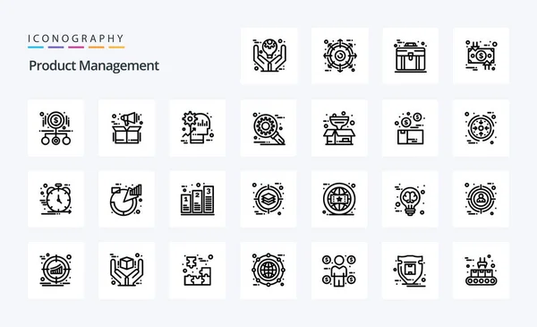 Product Management Line Icon Pack — Stock Vector