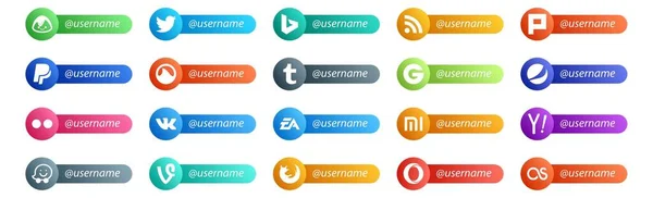 Social Media Follow Button Benutzername Und Ort Für Text Wie — Stockvektor