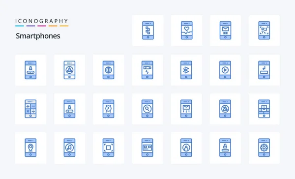 Pack Icône Smartphones Bleu — Image vectorielle