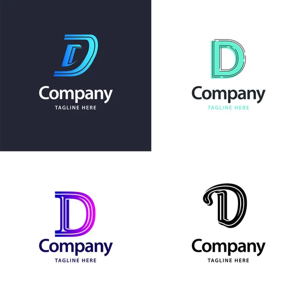 Lettre Big Logo Pack Design Conception Logos Créatifs Modernes Pour — Image vectorielle