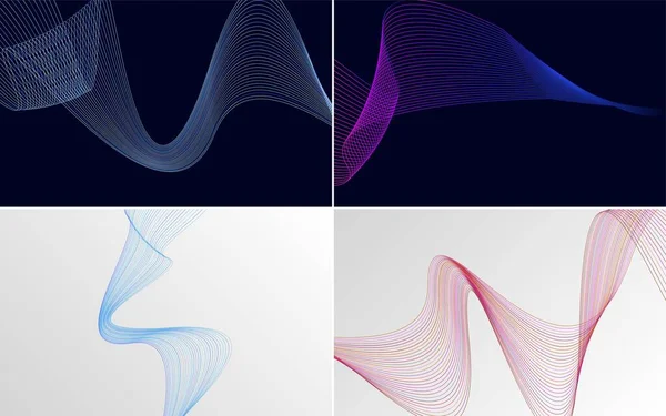 現代的でエレガントなデザインのための波曲線抽象的なベクトルの背景 — ストックベクタ