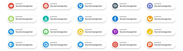 Social Media Follow Button Text Place Search Google Allo Forrst — Stock Vector