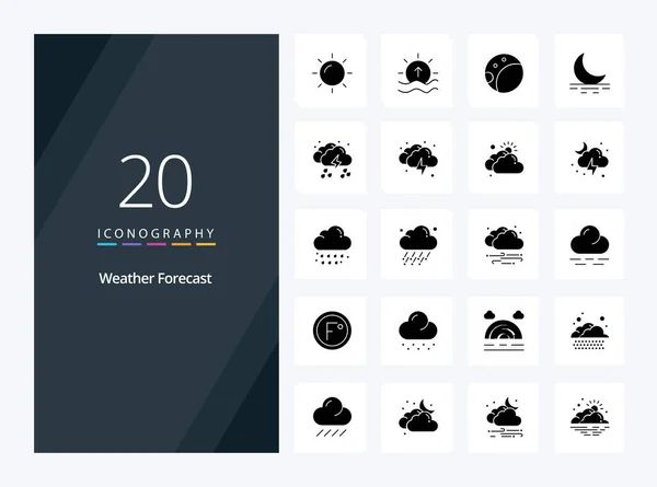 Weather Solid Glyph Icon Presentation — Stock Vector