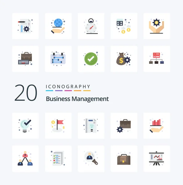 Business Management Flat Color Icon Pack Come Management Management Business — Vettoriale Stock