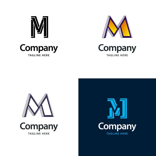 Letra Big Logo Pack Diseño Creativo Diseño Logos Modernos Para — Archivo Imágenes Vectoriales