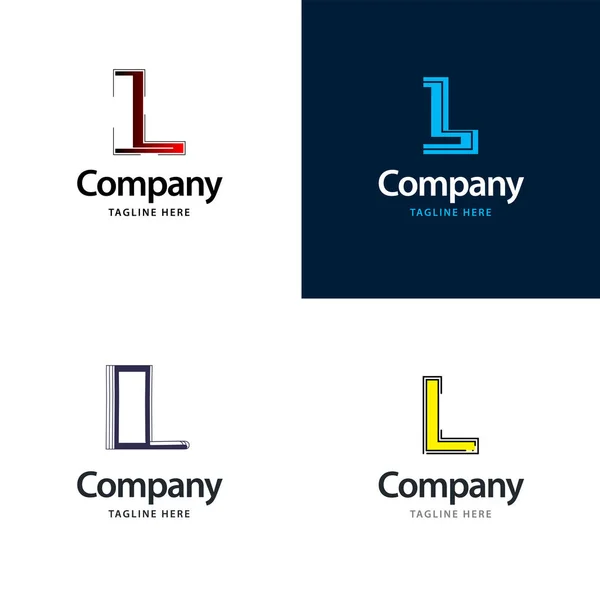 Letra Big Logo Pack Diseño Creativo Diseño Logotipos Modernos Para — Archivo Imágenes Vectoriales