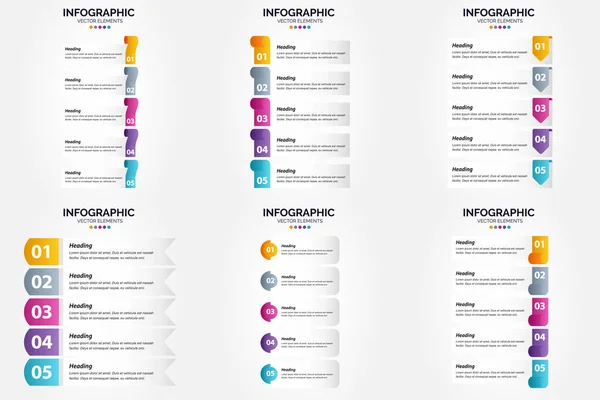 Infográficos Ilustração Vetorial Definido Design Plano Para Publicidade Brochuras Panfletos — Vetor de Stock