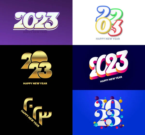 Stor Uppsättning 2023 Gott Nytt Logotyp Text Design 2023 Nummer — Stock vektor