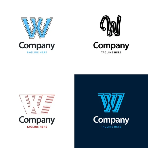 Letra Big Logo Pack Design Diseño Logos Modernos Creativos Para — Archivo Imágenes Vectoriales