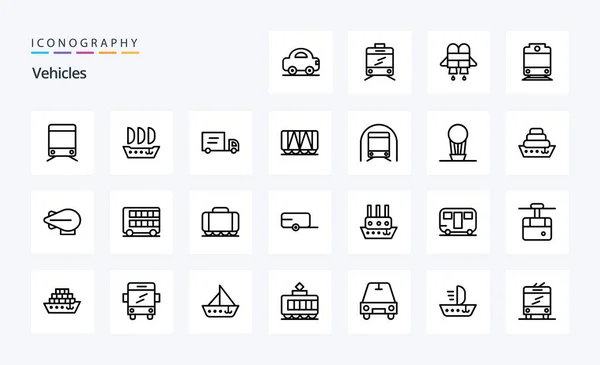 Vehicles Line Icon Pack — Stock Vector