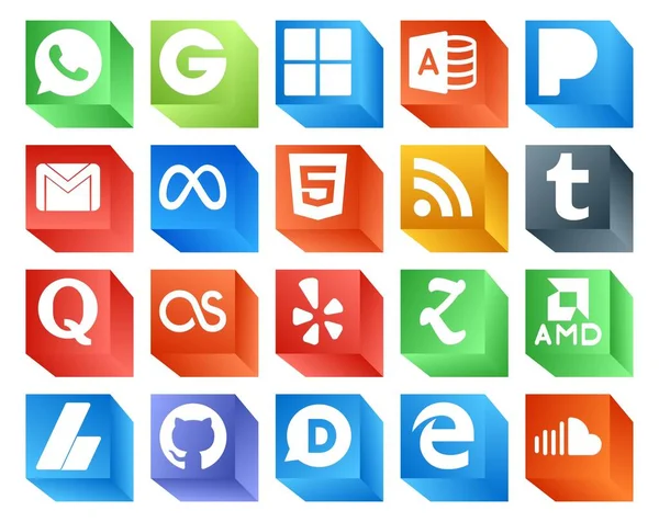 Social Media Icon Pack Including Zootool Lastfm Meta Question Tumblr — Stock Vector