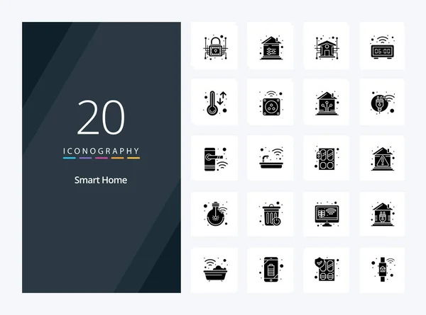 Smart Home Solid Glyph Icono Para Presentación — Archivo Imágenes Vectoriales