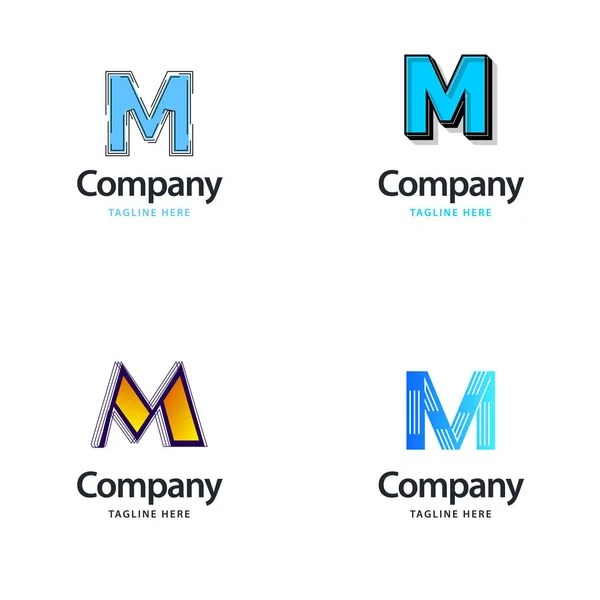 Letra Big Logo Pack Diseño Creativo Diseño Logos Modernos Para — Archivo Imágenes Vectoriales