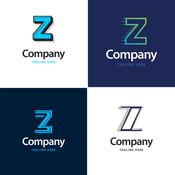 レターZビッグロゴパックデザインあなたのビジネスのための創造的なモダンなロゴデザイン — ストックベクタ