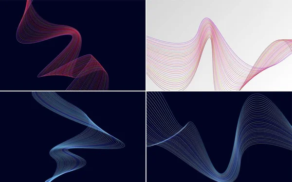 Moderne Welle Kurve Abstrakte Präsentation Hintergrund Pack — Stockvektor